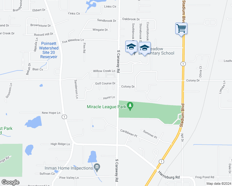 map of restaurants, bars, coffee shops, grocery stores, and more near 4707 Victoria Watts Place in Jonesboro