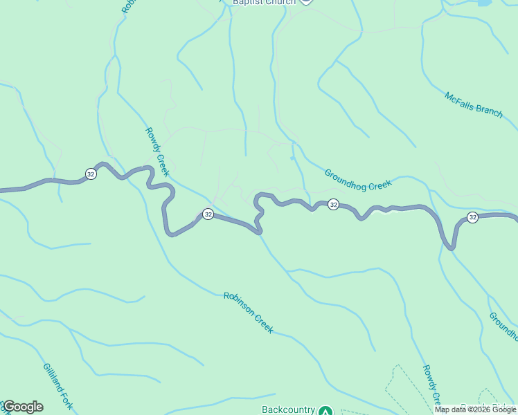 map of restaurants, bars, coffee shops, grocery stores, and more near 957 Tennessee 32 in Cosby