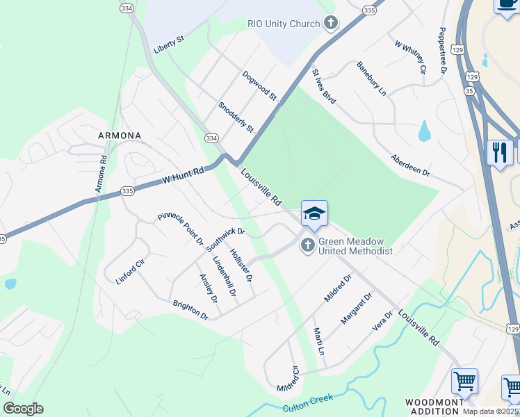 map of restaurants, bars, coffee shops, grocery stores, and more near 927 Meadowview Place in Alcoa