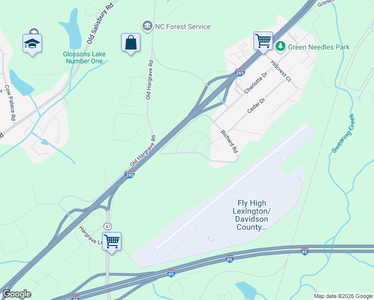 map of restaurants, bars, coffee shops, grocery stores, and more near Richard Road in Lexington
