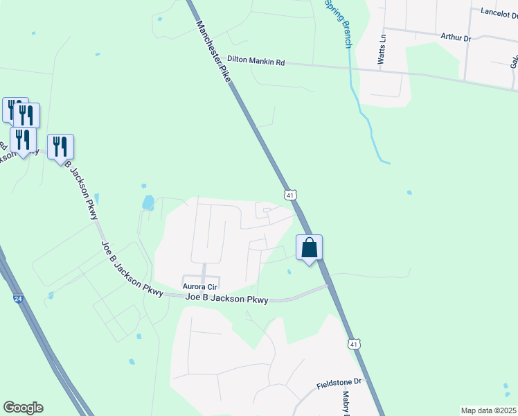 map of restaurants, bars, coffee shops, grocery stores, and more near 4111 Suntropic Lane in Murfreesboro