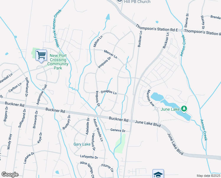 map of restaurants, bars, coffee shops, grocery stores, and more near 2863 Iroquois Drive in Thompson's Station