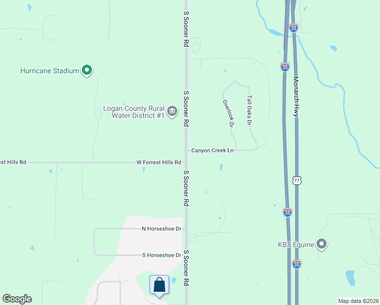map of restaurants, bars, coffee shops, grocery stores, and more near 9209 South Sooner Road in Guthrie