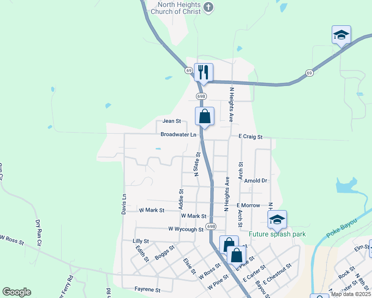 map of restaurants, bars, coffee shops, grocery stores, and more near 1825 Addie Street in Batesville