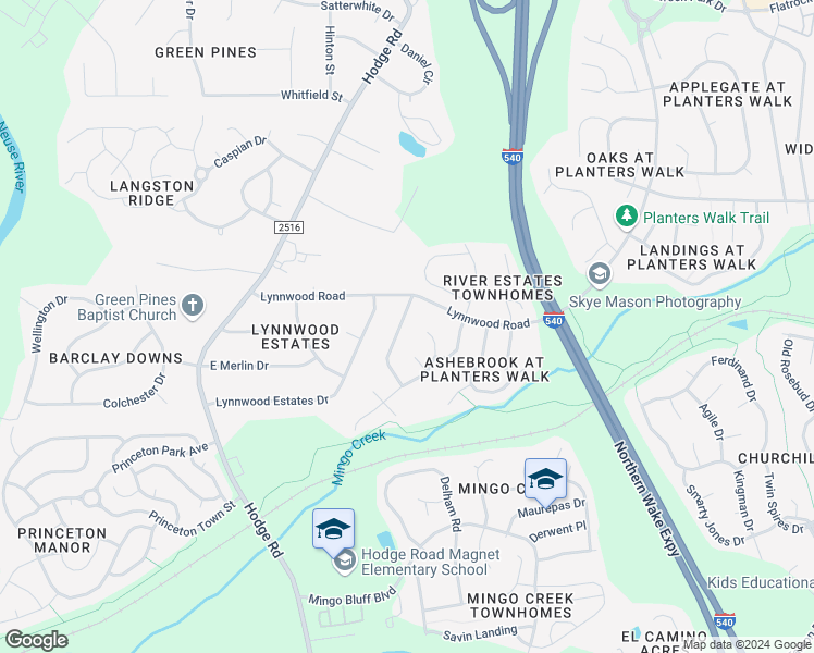 map of restaurants, bars, coffee shops, grocery stores, and more near 1010 Willow Ridge Drive in Knightdale