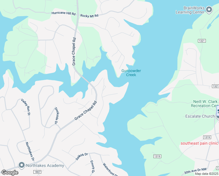 map of restaurants, bars, coffee shops, grocery stores, and more near 5882 Flintlock Court in Hickory