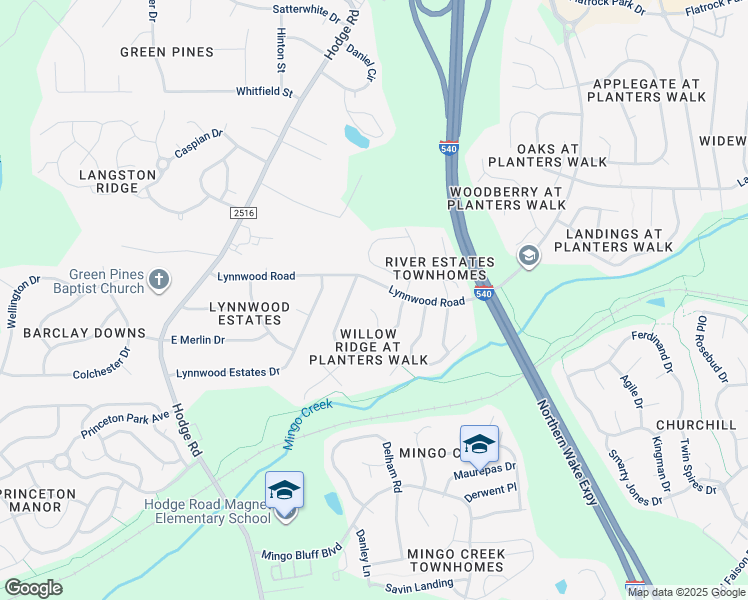 map of restaurants, bars, coffee shops, grocery stores, and more near 1012 Riverway Lane in Knightdale