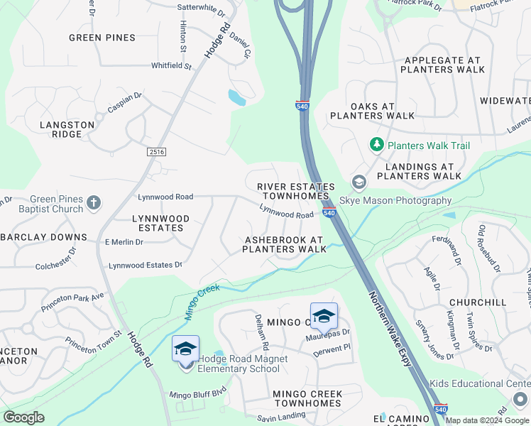 map of restaurants, bars, coffee shops, grocery stores, and more near 1102 Mango Crest Drive in Knightdale