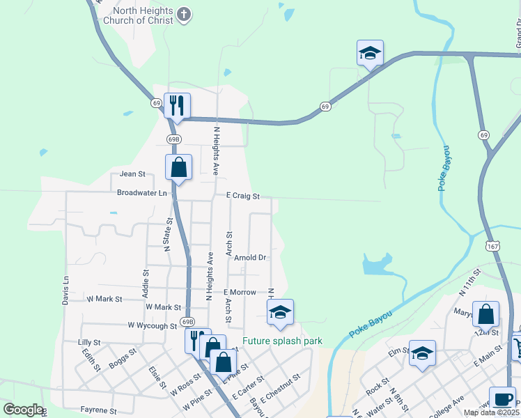 map of restaurants, bars, coffee shops, grocery stores, and more near 1965 Sun Valley Drive in Batesville