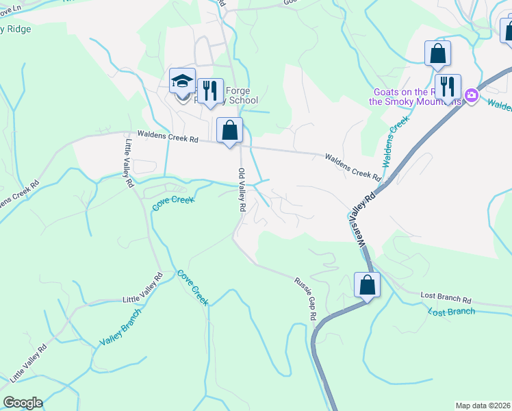 map of restaurants, bars, coffee shops, grocery stores, and more near 1714 Summit View Way in Pigeon Forge
