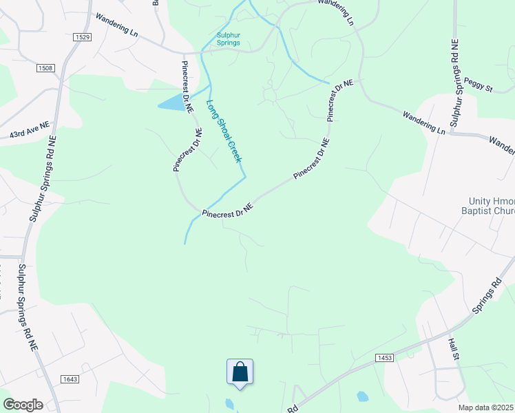 map of restaurants, bars, coffee shops, grocery stores, and more near 4008 Pinecrest Drive Northeast in Hickory