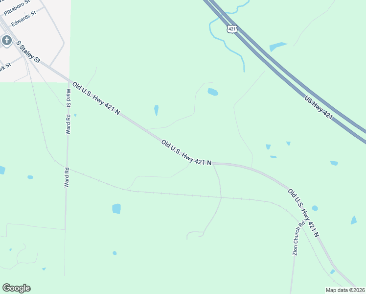 map of restaurants, bars, coffee shops, grocery stores, and more near 6614 Old U.S. Highway 421 North in Staley