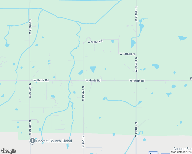 map of restaurants, bars, coffee shops, grocery stores, and more near 1640 West Harris Road in Muskogee