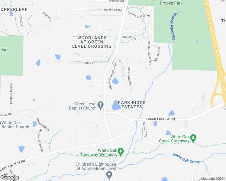 map of restaurants, bars, coffee shops, grocery stores, and more near 1225 Magnolia Bend Loop in Cary