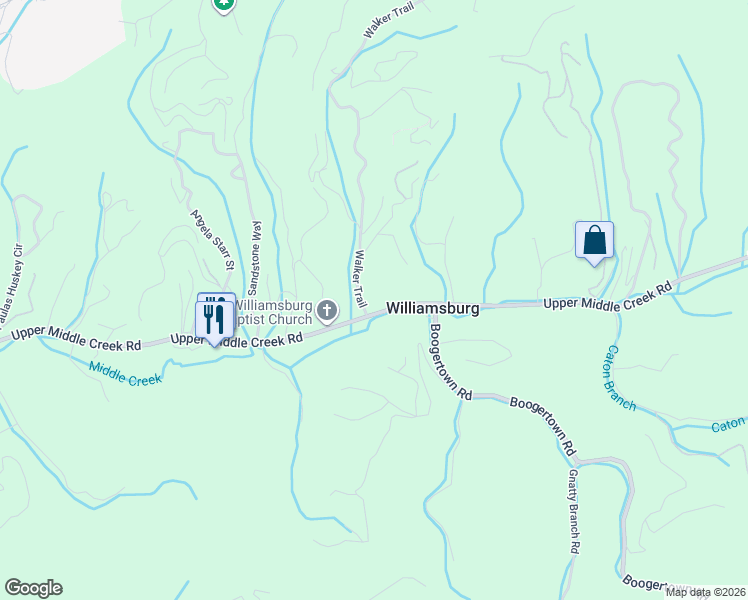 map of restaurants, bars, coffee shops, grocery stores, and more near 1564 Upper Middle Creek Road in Sevierville