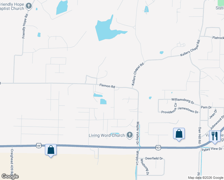 map of restaurants, bars, coffee shops, grocery stores, and more near 5301 Emerson Lane in Jonesboro
