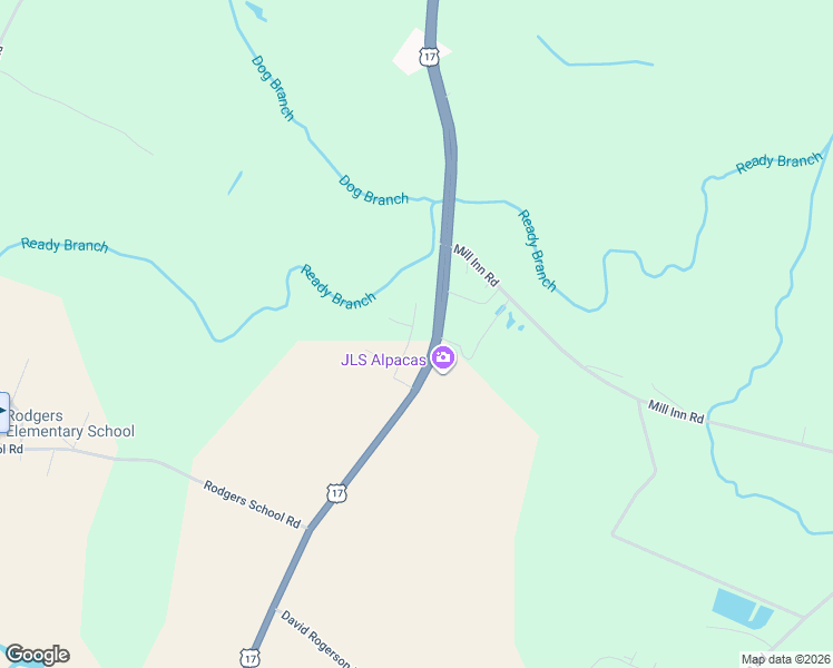 map of restaurants, bars, coffee shops, grocery stores, and more near 1051 Clydes Drive in Williamston