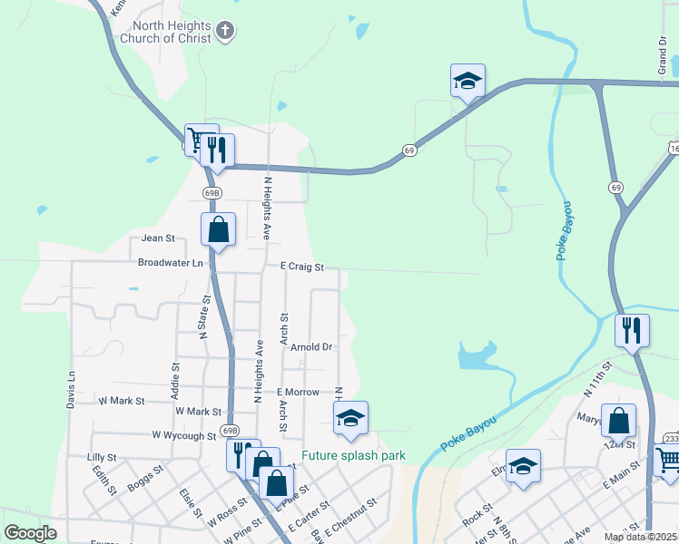 map of restaurants, bars, coffee shops, grocery stores, and more near 1965 Sun Valley Drive in Batesville