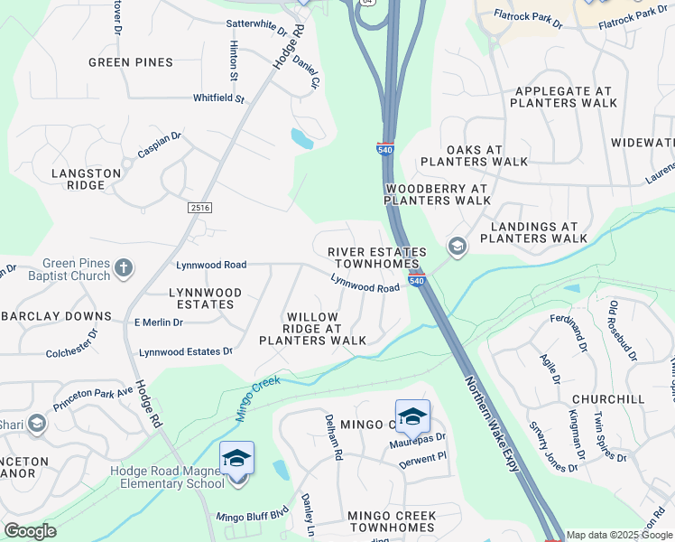 map of restaurants, bars, coffee shops, grocery stores, and more near 1103 Oak Crest Drive in Knightdale