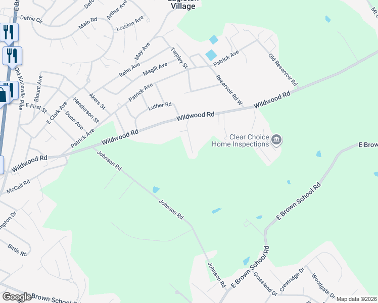 map of restaurants, bars, coffee shops, grocery stores, and more near 636 Coronado Crest Road in Maryville