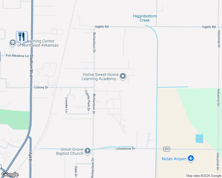 map of restaurants, bars, coffee shops, grocery stores, and more near 4620 Jeri Cove in Jonesboro