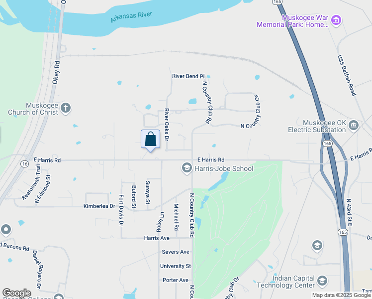 map of restaurants, bars, coffee shops, grocery stores, and more near 3002 Michael Road in Muskogee