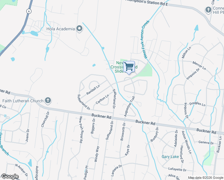 map of restaurants, bars, coffee shops, grocery stores, and more near 2135 Carlton Lane in Thompson's Station