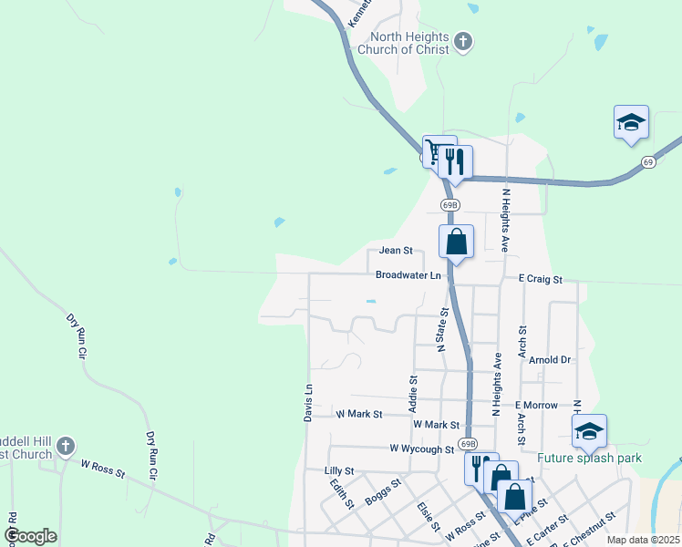 map of restaurants, bars, coffee shops, grocery stores, and more near 340 Broadwater Lane in Batesville