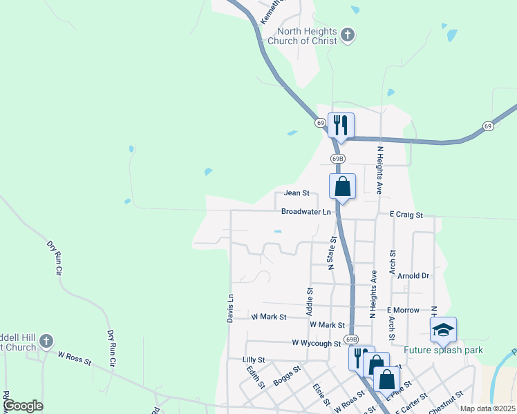 map of restaurants, bars, coffee shops, grocery stores, and more near 340 Broadwater Lane in Batesville