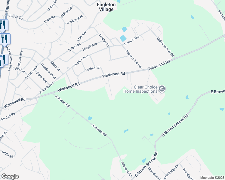 map of restaurants, bars, coffee shops, grocery stores, and more near 636 Coronado Crest Rd in Maryville