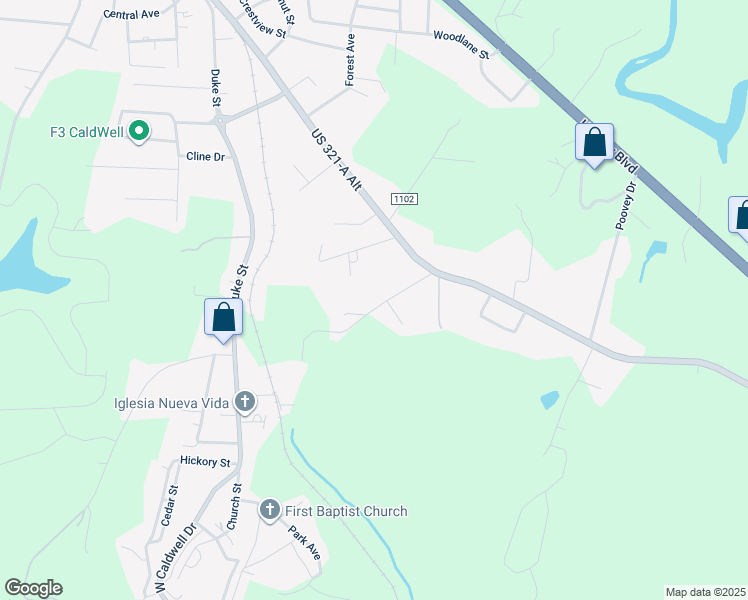 map of restaurants, bars, coffee shops, grocery stores, and more near 2958 Countryside Drive in Granite Falls