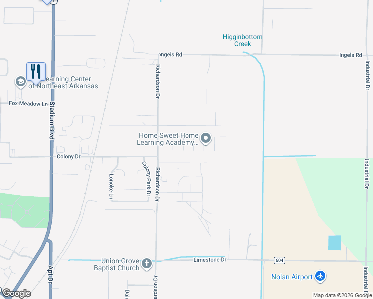 map of restaurants, bars, coffee shops, grocery stores, and more near 4620 Jeri Cove in Jonesboro