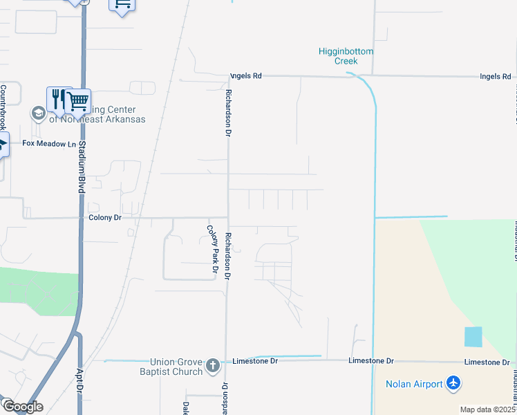 map of restaurants, bars, coffee shops, grocery stores, and more near 4619 Jeri Cove in Jonesboro