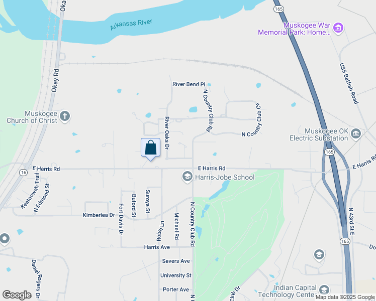 map of restaurants, bars, coffee shops, grocery stores, and more near 3002 Michael Road in Muskogee