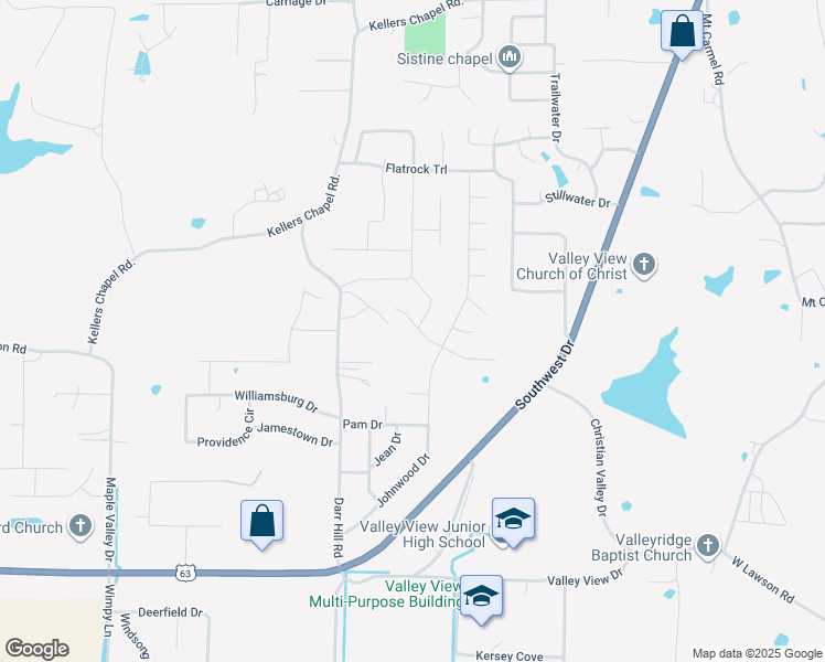 map of restaurants, bars, coffee shops, grocery stores, and more near 5029 Rockport Drive in Jonesboro