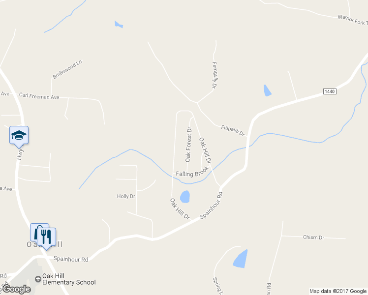 map of restaurants, bars, coffee shops, grocery stores, and more near 1195 Oak Forest Drive in Morganton