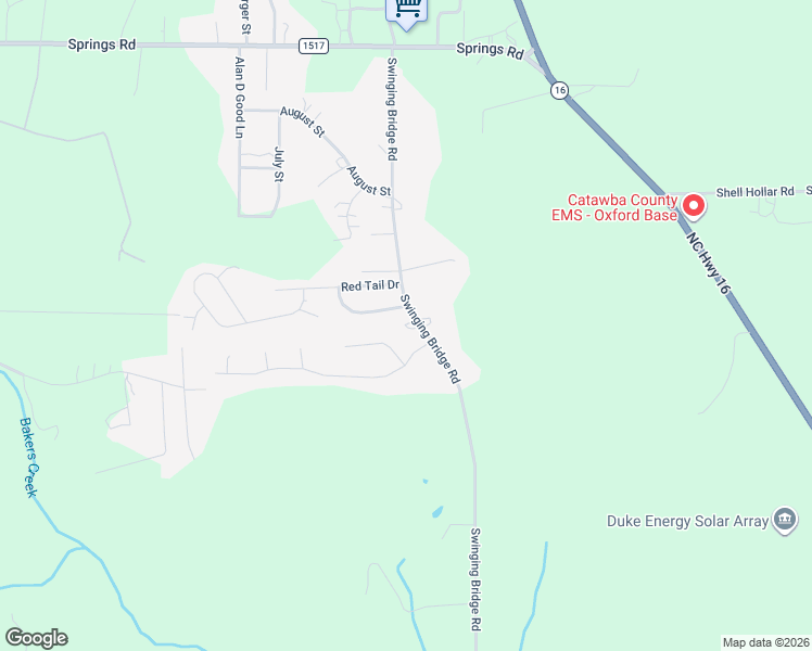 map of restaurants, bars, coffee shops, grocery stores, and more near 5799 Swinging Bridge Rd in Conover