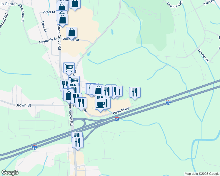 map of restaurants, bars, coffee shops, grocery stores, and more near in Lexington