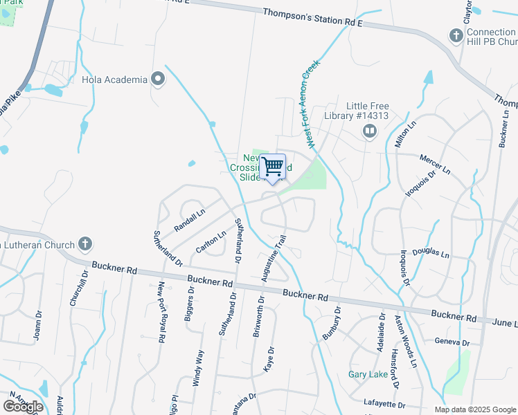 map of restaurants, bars, coffee shops, grocery stores, and more near 1224 Annapolis Circle in Thompson's Station