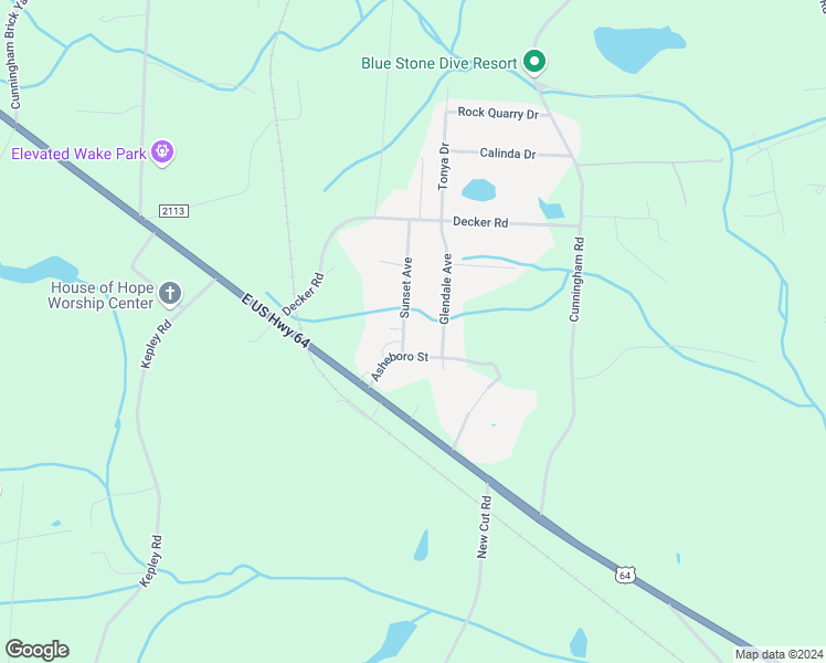 map of restaurants, bars, coffee shops, grocery stores, and more near 415 Sunset Avenue in Thomasville