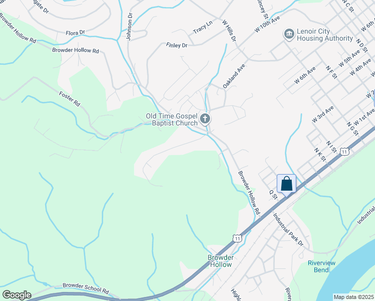 map of restaurants, bars, coffee shops, grocery stores, and more near 629 Stevens Lane in Lenoir City
