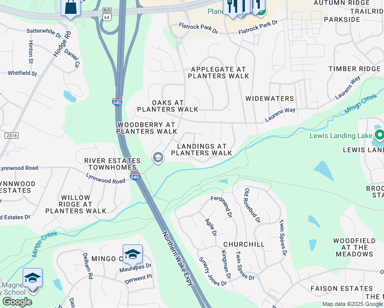 map of restaurants, bars, coffee shops, grocery stores, and more near 920 Clay Hill Drive in Knightdale