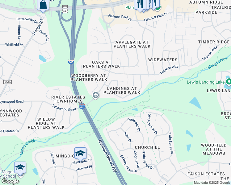 map of restaurants, bars, coffee shops, grocery stores, and more near 920 Clay Hill Drive in Knightdale