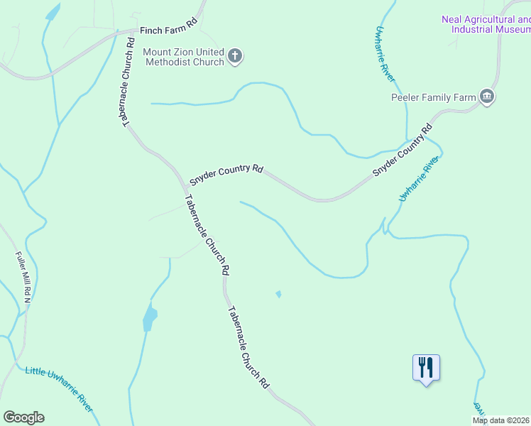 map of restaurants, bars, coffee shops, grocery stores, and more near 6373 Snyder Country Road in Trinity