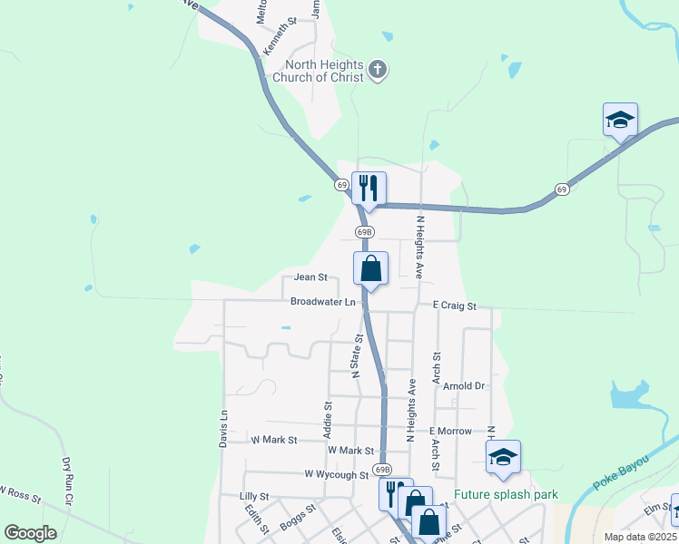 map of restaurants, bars, coffee shops, grocery stores, and more near 2025 Central Avenue North in Batesville