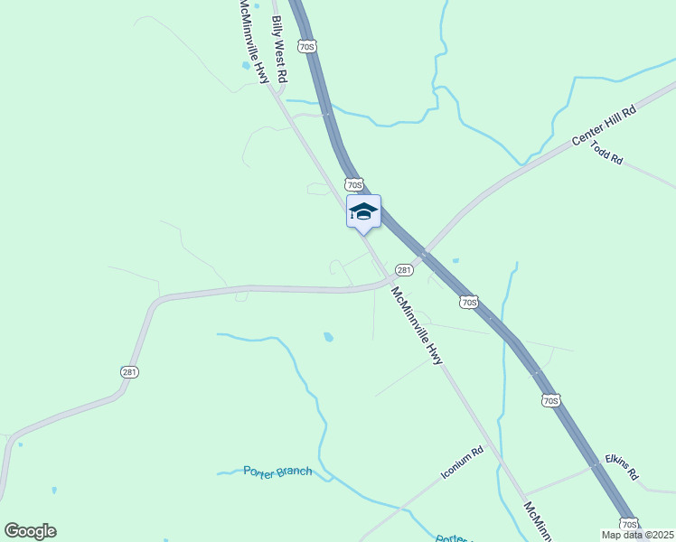 map of restaurants, bars, coffee shops, grocery stores, and more near 5658 McMinnville Highway in Woodbury