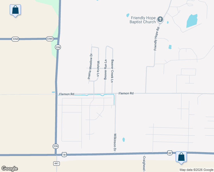 map of restaurants, bars, coffee shops, grocery stores, and more near 6008 Beaver Run Lane in Jonesboro