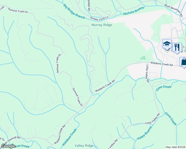 map of restaurants, bars, coffee shops, grocery stores, and more near 2846 Laughing Pine Lane in Sevierville