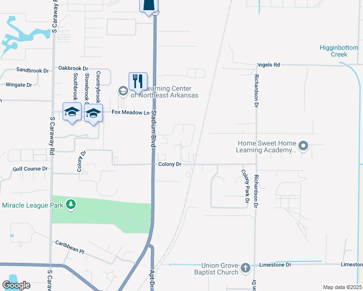 map of restaurants, bars, coffee shops, grocery stores, and more near 4504-2 Antosh Circle in Jonesboro