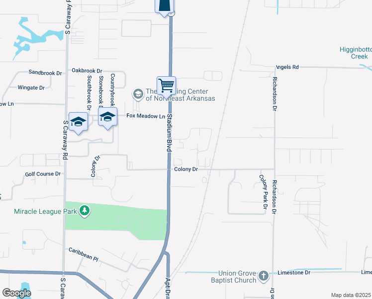 map of restaurants, bars, coffee shops, grocery stores, and more near 4500-4598 Antosh Cir in Jonesboro